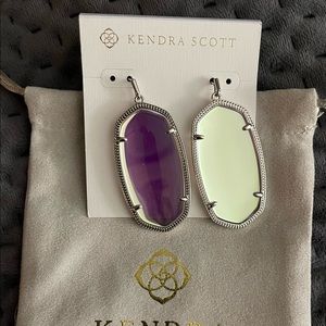 Danielle Drop Earrings Silver Dichroic Glass